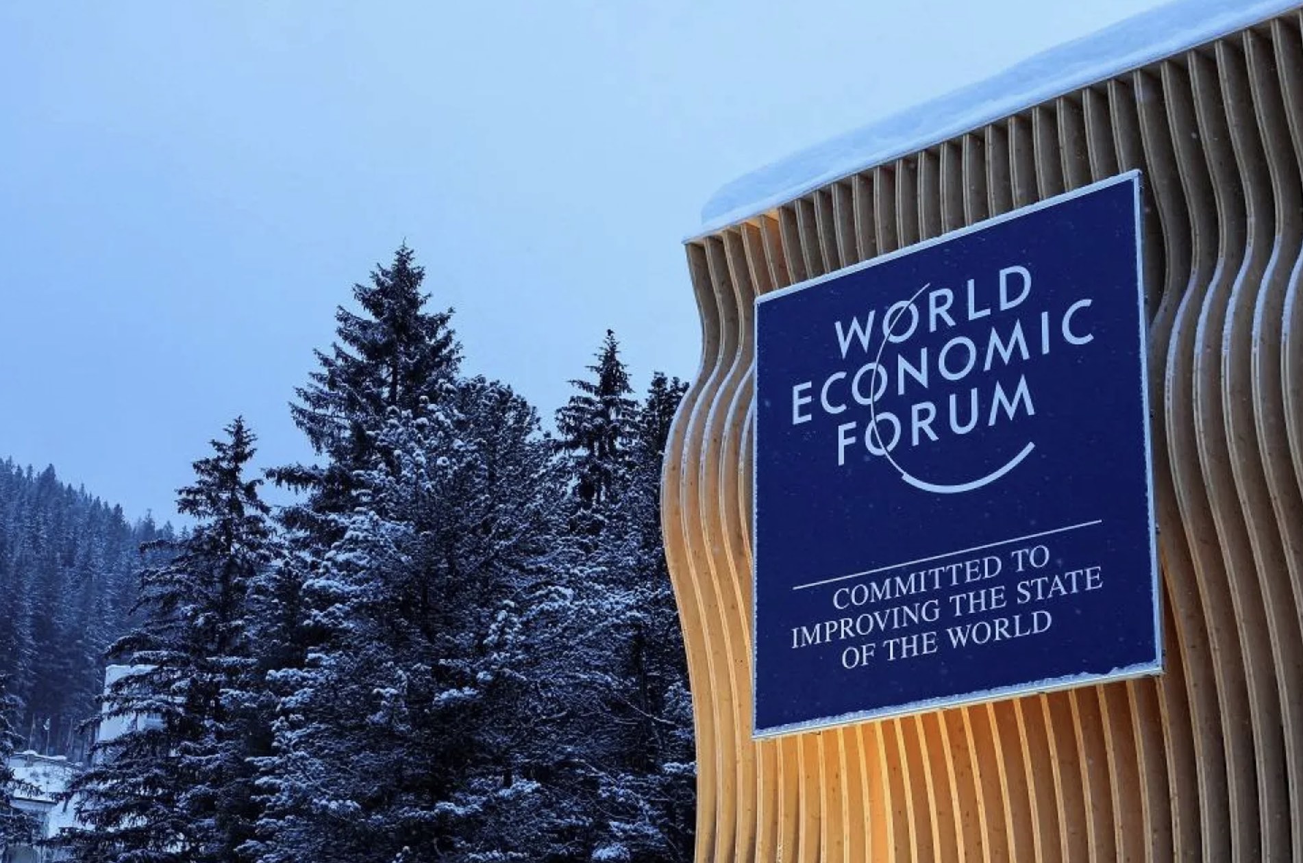 World Economic Forum pavilion in snowy Davos